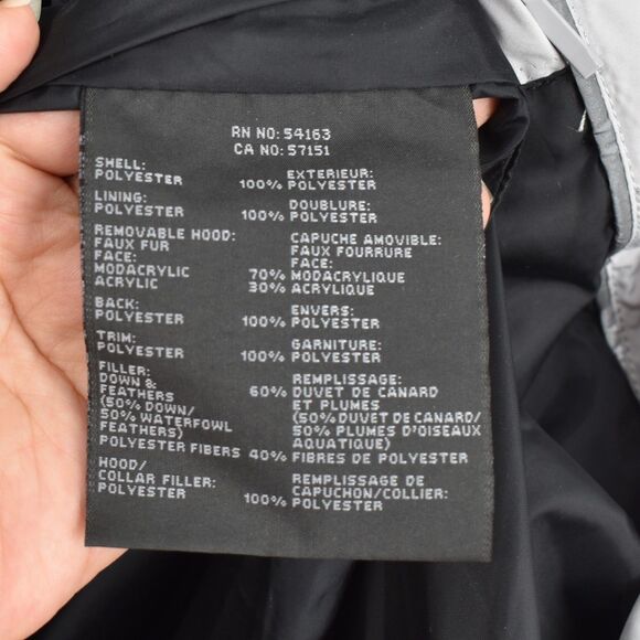 Andrew Marc NWT Tremont Water Resistant Down Quilted Parka Faux Fur Trim Moon L - Picture 8 of 10